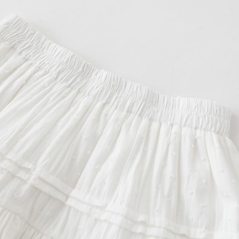 Ruffled Skirt for Women Spring Summer High Waist Cute White Shorts Skirt White Ballet Style Female Clothing Y2K Korean Fashion