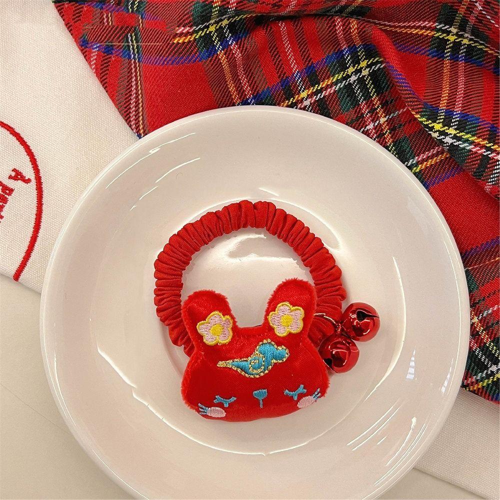 

Плюшевая новогодняя резинка для волос красная веревка для волос новогодний детский головной убор милый детский B