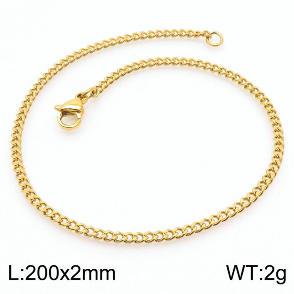 Jewelry Side Flat Chain Stainless Steel Chain, Simple Titanium Steel Men's Trend Hip-hop Bracelet Accessories