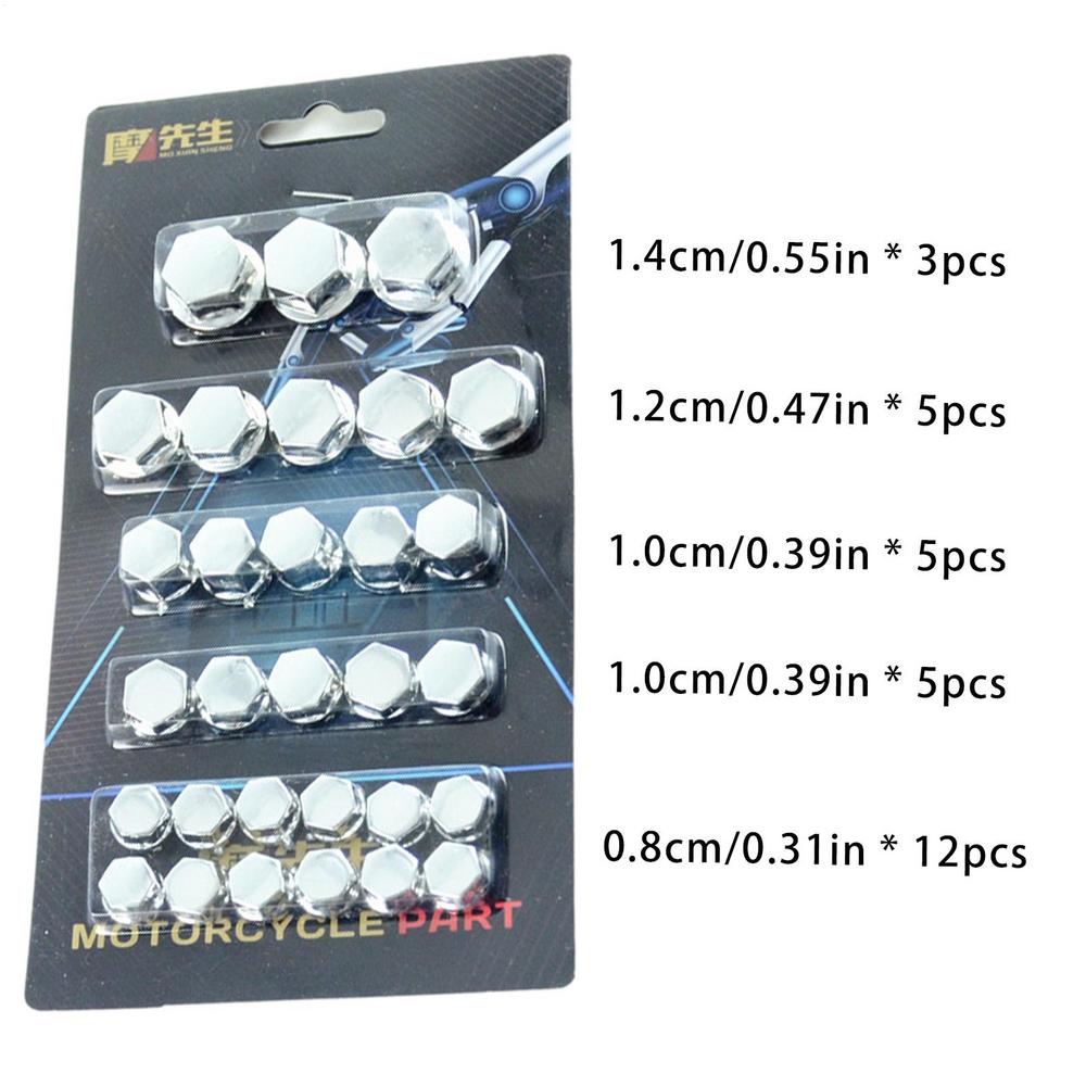 

Nut Cover For Motorcycle 5 Colors Motorcycle Screw Cover 30PCS/Set Motorcycle Screw Nut Bolt Covers Rustproof Motorcycle Screw