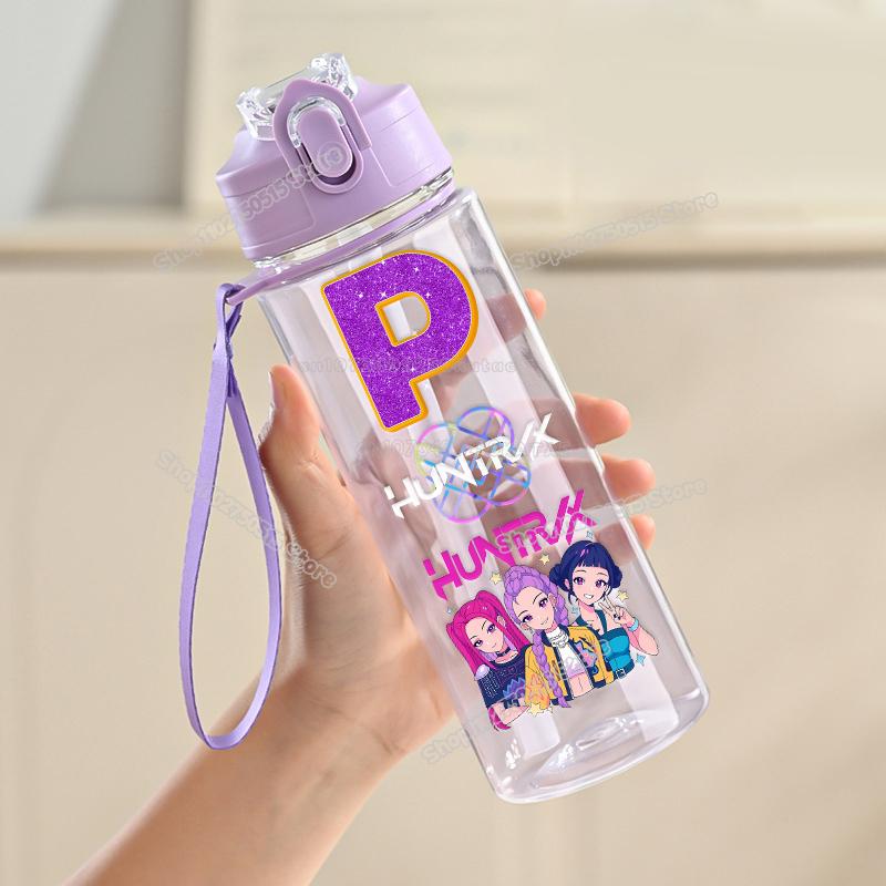 900ml KPop Łowcy Demonów List Butelka na Wodę Rumi Mira Zoey Dziewczęca Szkolna Kubek na Napoje Duża Pojemność Dziecięca Sportowa Outdoorowa Butelka ze Słomką