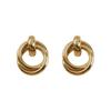 Geometric Twist Retro Circle Earrings - European and American Style