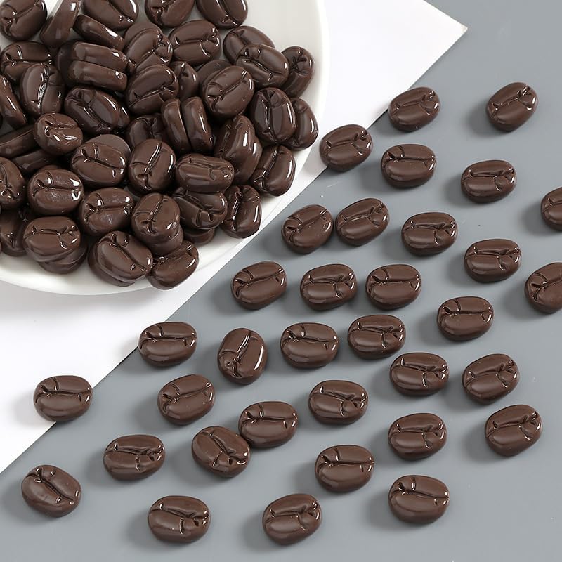 150 Pcs Artificial Coffee Beans, Simulation Resin Mini Faux Coffee Beans Artificial Plant for Home Kitchen Cafe Shop Cabinet Display Photography