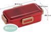 Skater Bento Single Made In for with Locking for Dishwasher and Microwave Cherry Red Box, 530ml, Tier, Japan, Women, 4-Point Leak-Resistant Storage,