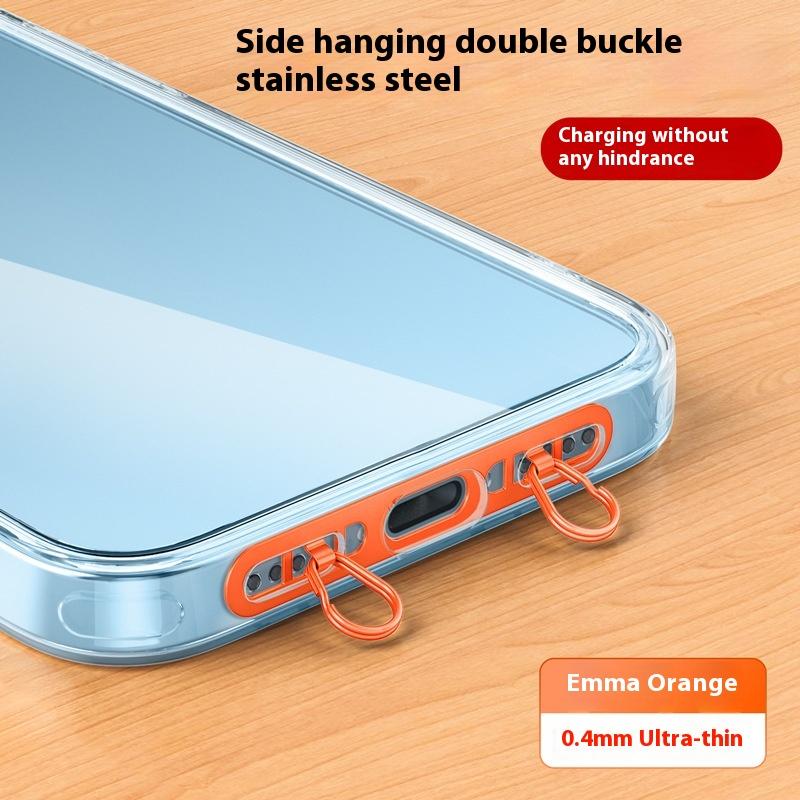 Metal Phone Hanging Tether Tab Upgraded Double Buckle Hole Ring Cell Phone Lanyard Patch Strap Replacement Part For Iphone Cases