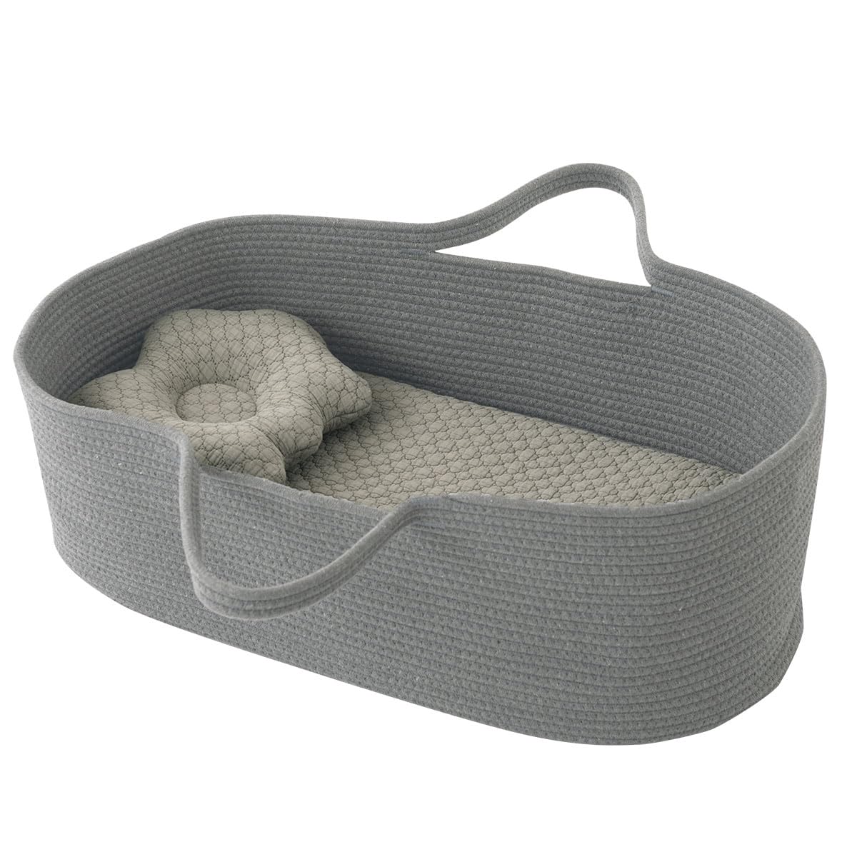 

Детская кроватка Bon Furniture включает в себя переносной футон и детскую подушку, идеально подходит для ребенка, портативная и для подгузников, простой и стильный набор из 3 предметов. 100% хлопок. серый