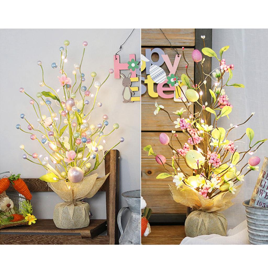45cm Easter Decorations LED Egg Tree Table Decoration Home Spring Party Supplies Lighted Easter Eggs Ornaments Kid Gift