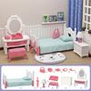 Detailed Plastic Miniature Furniture with Accessories for 1/12 Dollhouses Living Room Bathroom Kitchen Scene Decoration