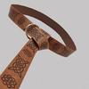 Medieval Embossed Viking Vegvisir PU Leather O Ring Belt Retro Renaissance