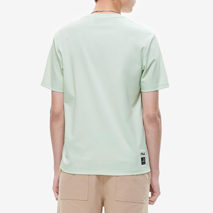 Fila X Van Gogh Collaboration Sports Leisure Knit Ammonia Short Sleeve T-Shirt Men Tops Growth-Green F11M228111F-LG