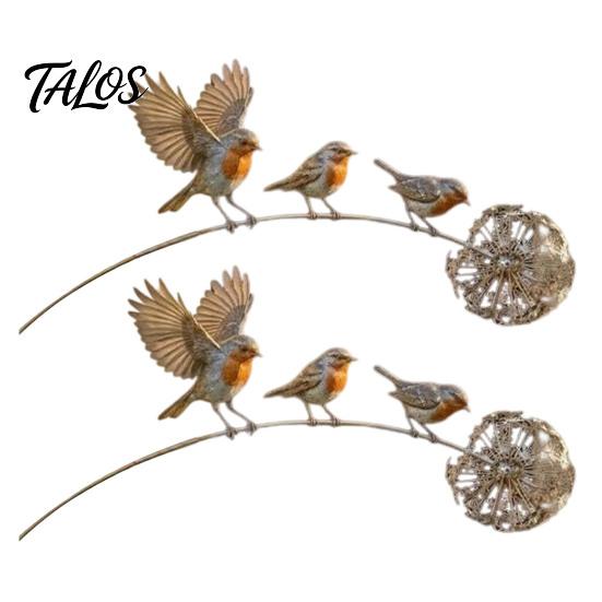 Unique Outdoor Garden Accent Animal Stake, Rustic Yard Art Decorations with Dandelion Accent, Metal Decorative Sculpture for Lawn Patio Flower Bed And