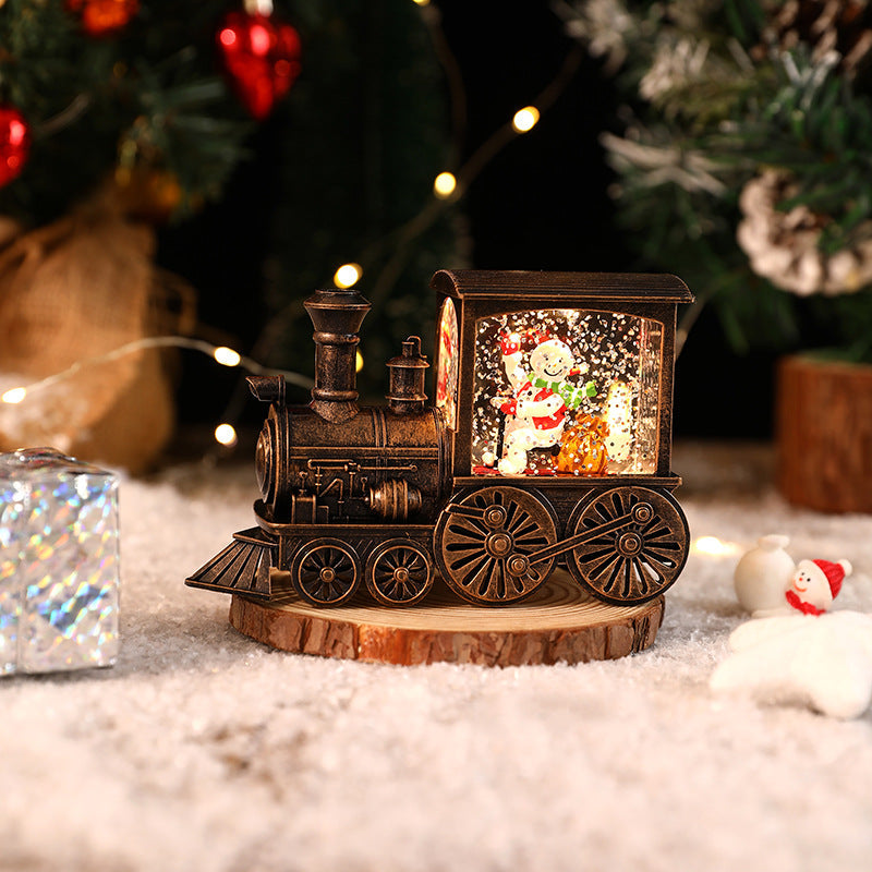 Christmas Gift Train Crystal Ball Ornament ,Christmas Gift Christmas Eve Music Box Train Music Box Crystal Ball Ornaments