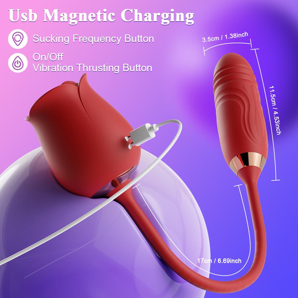 Sucking Sex Toy Vibrator for Women Clitoris Stimulator Telescopic Nipple Oral Thrusting Dildo Female Clit Sucker Adults Products