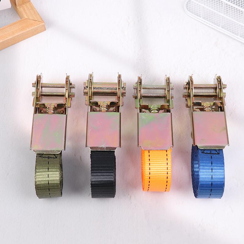 1M Cargo Ratchet Strap With Metal Buckle Adjustable Secure Tie-Down Tensioner Freight Car Fixed Tightener Rope For Luggage Goods