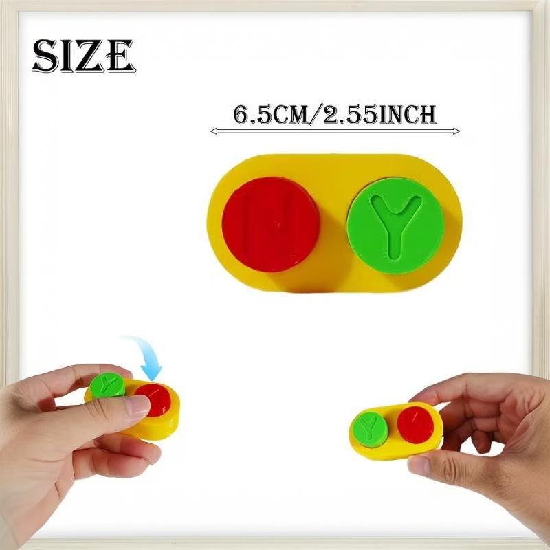 1 Pack 6.5Cm 3D Printed Eco-Friendly Pla,Yes No Button Fidget Toy, Novelty Desk Gadget