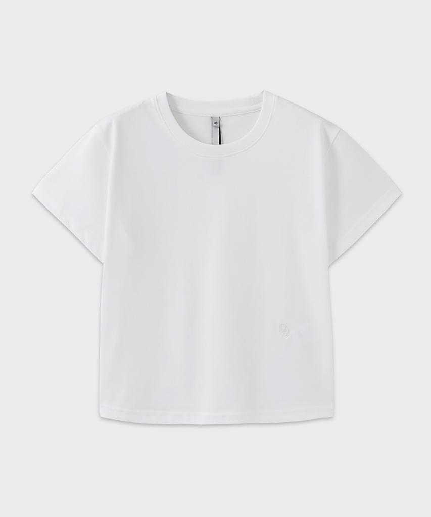 NOIRER FOR WOMAN Supima Cotton Luxe Crop T-Shirt (White)