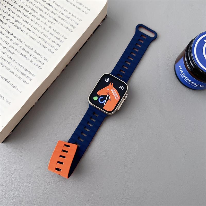 Silicone Loop Magnetic Strap For Apple Watch Band 44mm 40mm 45mm 49mm 41mm 38mm 42mm Bracelet iWatch Series 8 3 5 4 SE 6 7 Ultra
