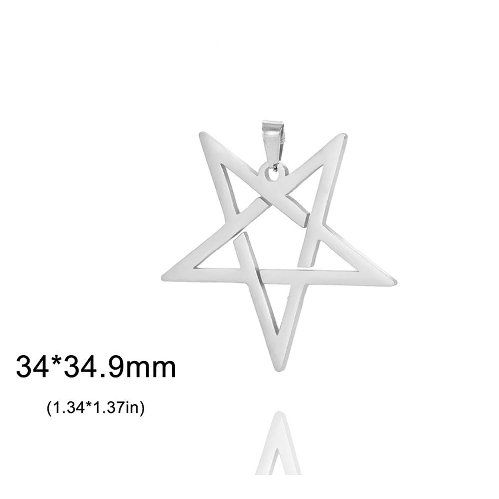 Dawapara Moon Phase Pentagram Constellations Pendant Wiccan Pagan Magic Amulet Stainless Steel Charms for Jewelry Making