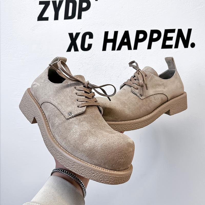 American retro brown derby shoes men's high sense Mickey big head shoes British platform leather shoes tide 14411-A