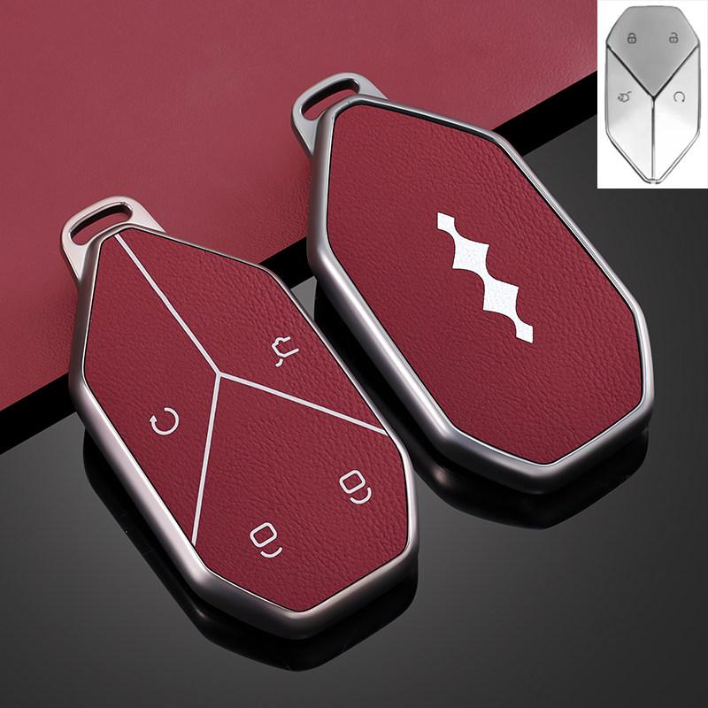 For BYD Formula Leopard 5 8 Titanium 3 7 Electric Car Key Fob Cover Key Case with Keychain Key Premium Leather Protective Shell