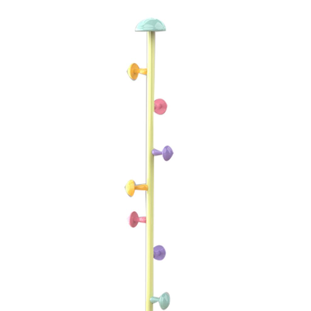 Stand Hanger Rack Metal 7 Hooks Removable Houseware Standing Coat Hanger for Bedroom Fresh Yellow