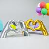3D Printed Love Gesture Figurine Love Heart Hand Shape Statue Sculpture Home Office Wedding Party Desktop Decoration Ornament