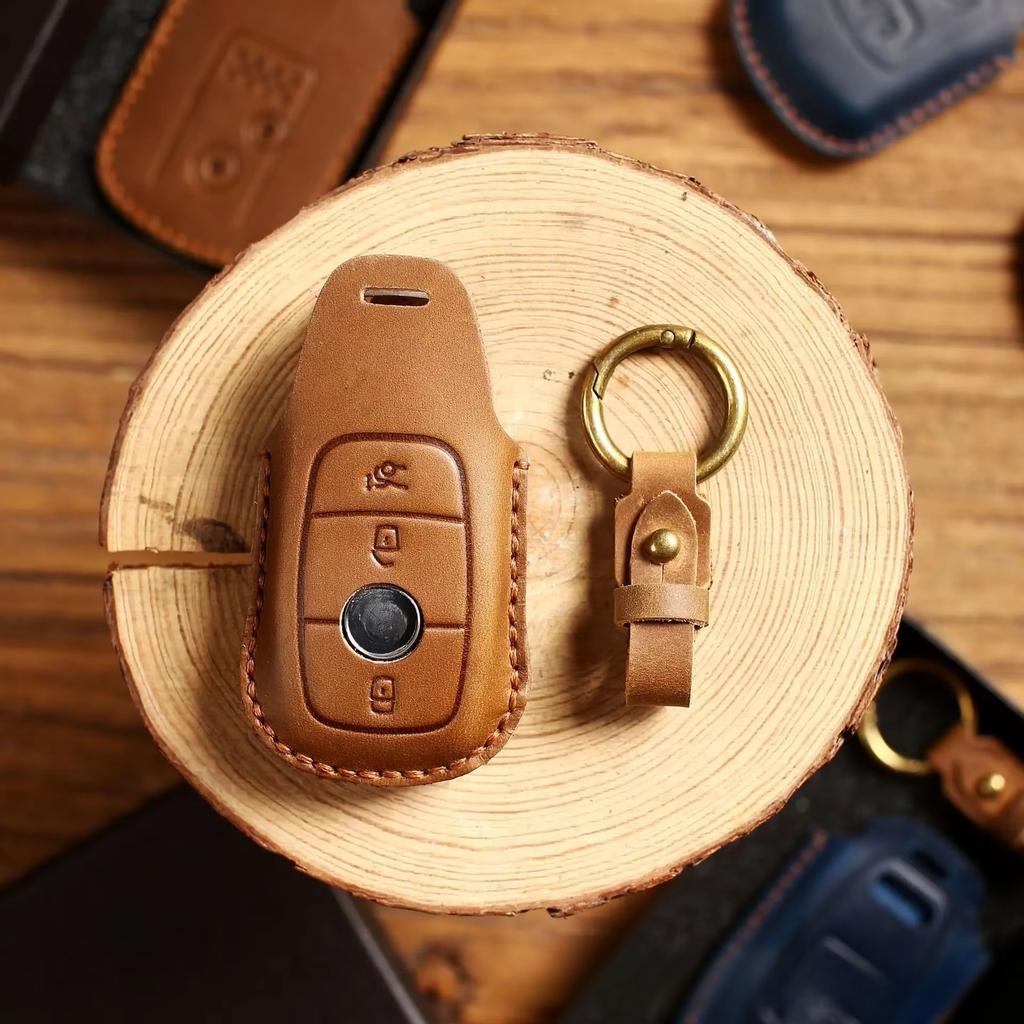 Kožené pouzdro na klíče od auta pro Mercedes Benz ABCESG GLB GLC GLE Třída GLS W177 W205 W213 W222 G63 X167 E200 E300 AMG