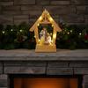 Lighted Nativity Scene with Manger Resin Stable LED Lights Indoor