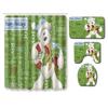 Christmas Shower Curtain Floor Mat Combination Four-Piece Set Bathroom Toilet Carpet Shower Room Mat Foot Mat