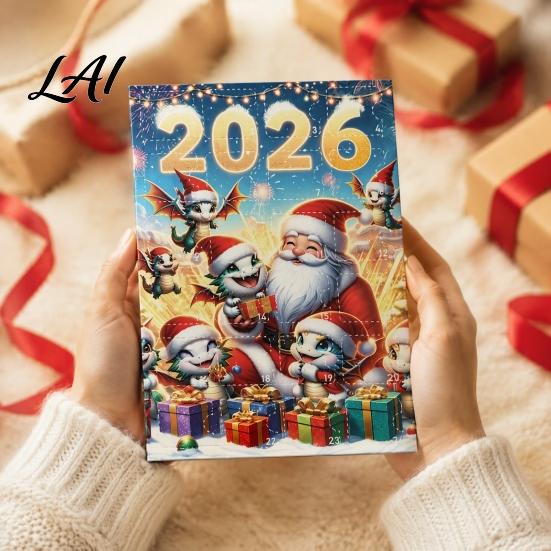 DIY Festive Scene Decor Dragon Advent Calendars 2026 24 Days Christmas Countdown Calendar with Creative 2D Acrylic Ornaments Collectible Figures for