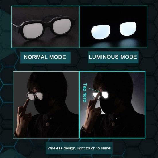 Anime Spoof Glasses Anti-break Luminous White Cosplay Eyewear Prop for Party