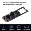 NFHK NGFF Key B+M PCI Express to SATA 3.0 6Gbps Dual Port VerticalHorizontal Adapter Converter Hard Drive Expansion Card JMB582 2280