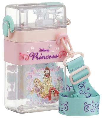 Skater Square Water Direct Shoulder Strap Disney 2-Way Bottle, 600ml, Straw, Drinking, Cover, Included, Princess, Girls, PSQW6-A