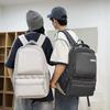 Men Solid Color Backpack Large Capacity Computer Bag Travel Couple Backpack Student Schoolbag