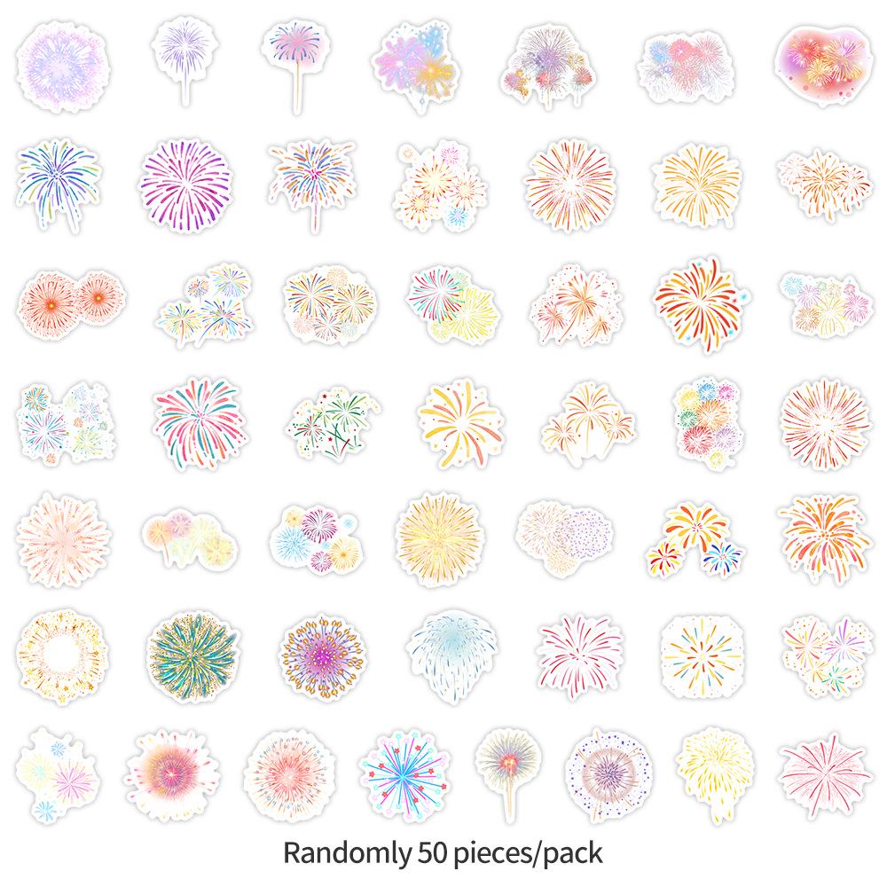 

50 Waterproof Fireworks Graffiti Stickers for Bottles & Luggage