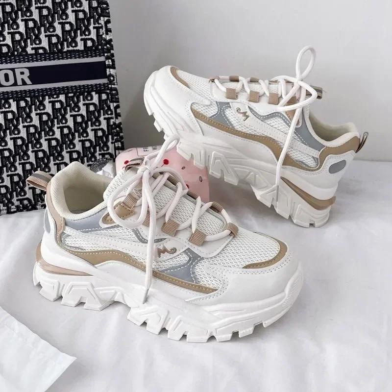 Ladies Lace Up Casual Sneakers Running Shoes for Woman Warm Snow Boots Thick Bottom Winter Women Platform Cotton Shoe
