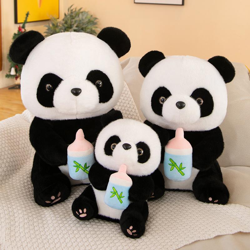 High-value baby bottle panda plush toy super soft children's pillow baby doll for girl's birthday gift