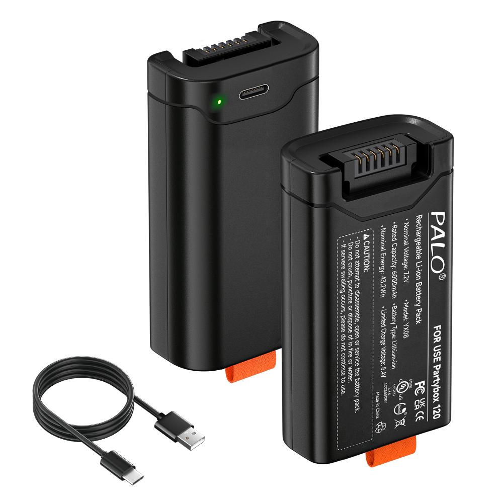 NEW 6000mAh Rechargeable Battery for JBL Battery 200 for JBL PartyBox Club 120 Portable Speaker with Type-C Charging Port 1PC