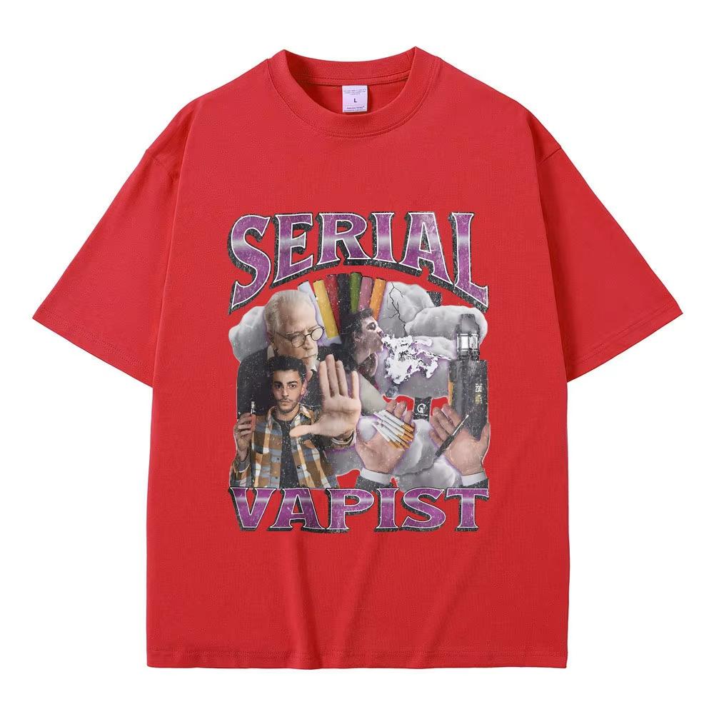 Funny Serial Vapist Graphic T Shirts Unisex Women Fashion Vintage Short Sleeve Male Casual Oversized Pure Cotton Crewneck Tshirt