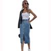 High Waist Single-Breasted Denim Skirt - European & American INS Fashion Women's Clothing