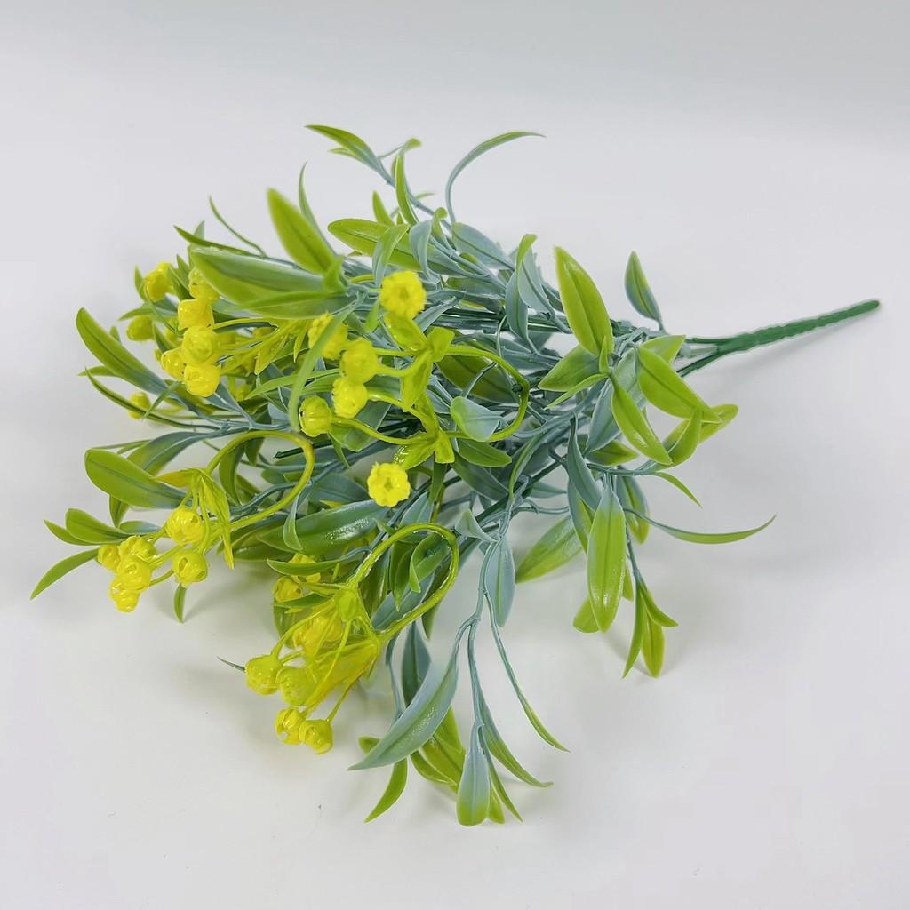 Artificial Simulation Flower 7-forked Bamboo Leaf Starry Sky Home Wedding Outdoor Decoration Green Plants Artificial Flowers Artificial Flower