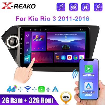 Radio samochodowe 2 Din Android 12 Carplay dla Kia RIO 3 2011 - 2016 Odtwarzacz multimedialny 2din Stereo Nawigacja GPS 4G 8 rdzeni 2G+32G Jednostka główna DVD