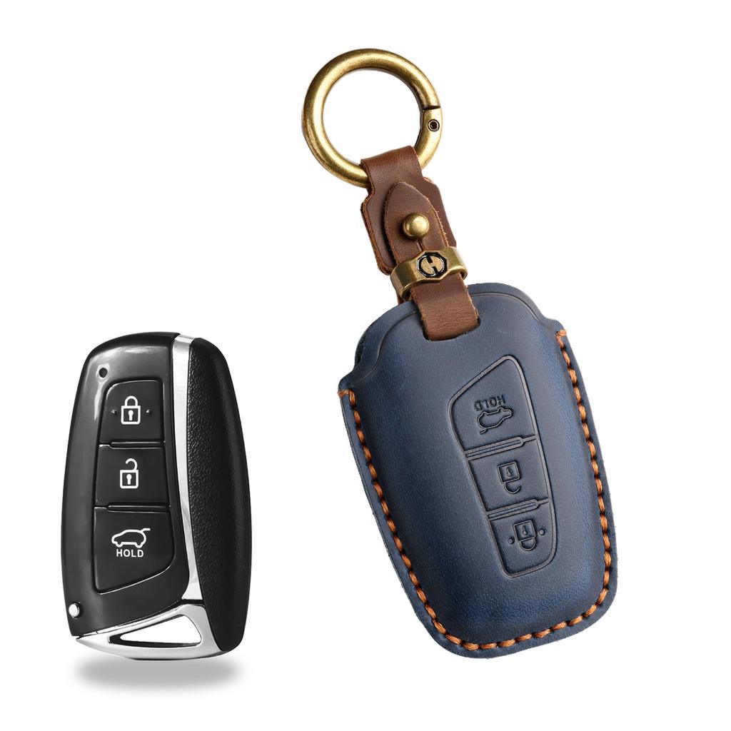 Retro Key Case for Korean Models Hyundai IX45Hyundai Amazon Genuine Leather Car Key Case