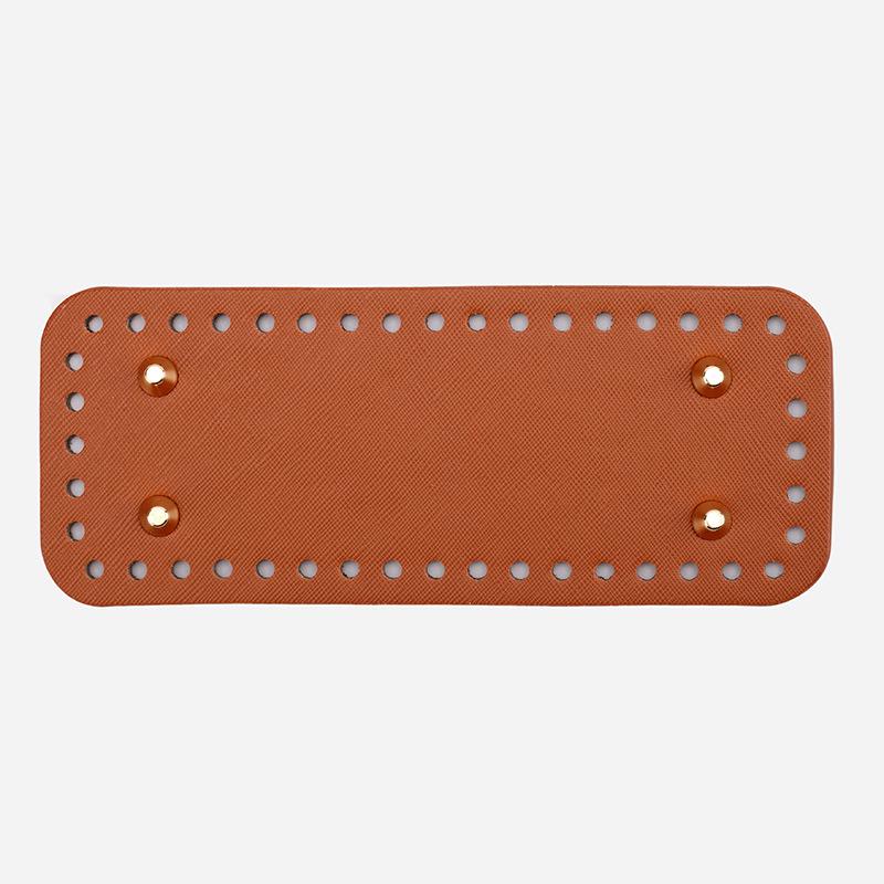 Handgefertigter DIY Gewebter Ovaler Taschenboden, PU Kreuzmuster, 20x8cm