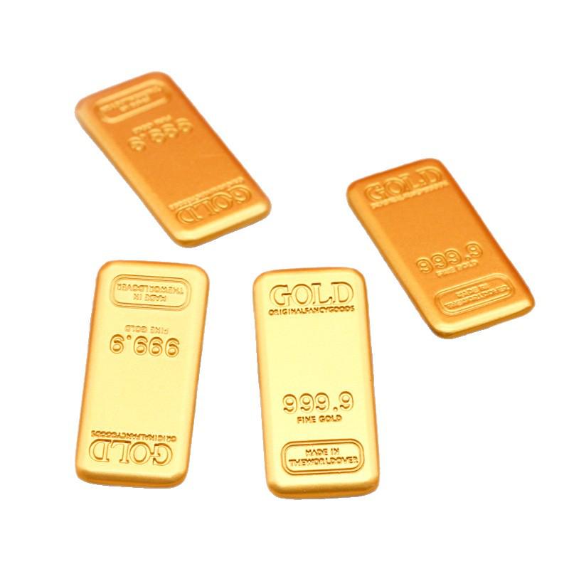 Nový styl Imitace zlaté cihly Těžítko - Zaoblený roh Pevná zlatá cihla Ozdoba Rekvizita pro domácí dekoraci