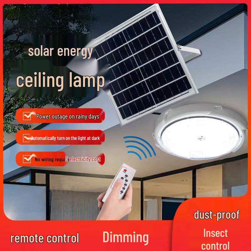 Solar Induction Ceiling Pendant Light for Living Room/Outdoor with Remote Control
