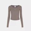 Korean Badblood BCAC Series Women's American Spicy Girl Long Sleeve Slim-Fit Solid Color T-Shirt