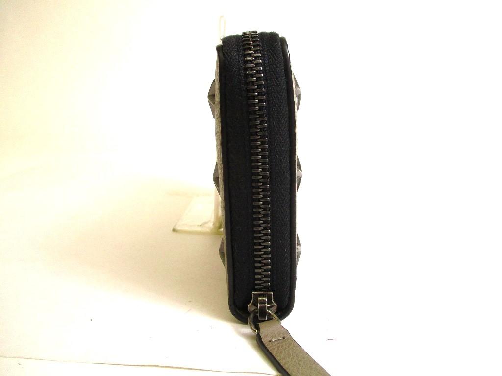 Authentic Jimmy Choo Metal Stars Taupe Leather Round Zip Wallet CARNABY #9979  Refurbished