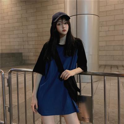 Short-sleeved T-shirt Women's Loose Korean Version of The New Summer Solid Color Student Versatile Fashion Student Top