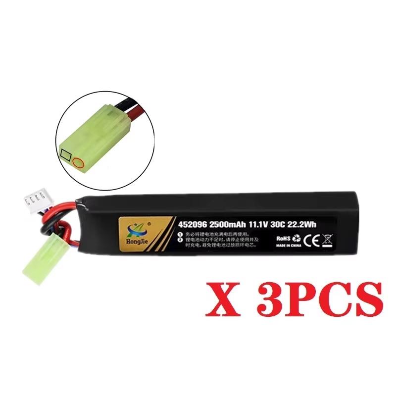Water Gun Airsoft 11.1V 3S 2500mAh 30C 452096 LiPo Battery T/Tamiya/XT30 Plug for Airsoft BB Air Pistol Electric Toys Guns Parts